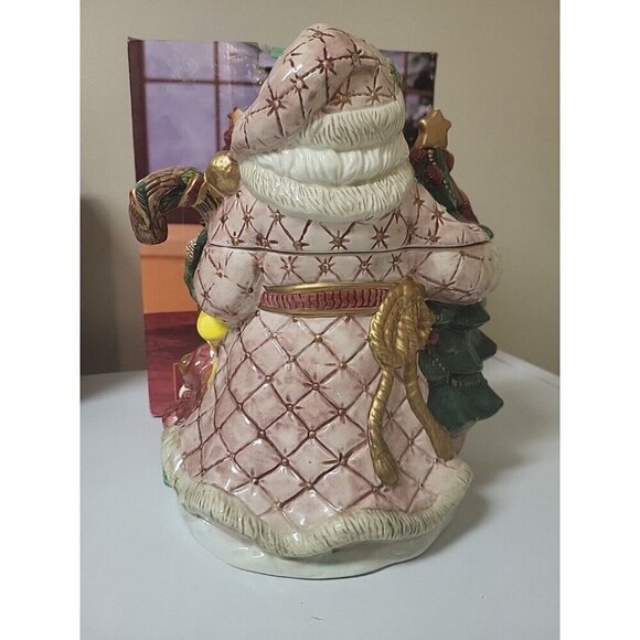 Festive Design Colorful Hand Painted Ceramic Santa Claus cookie jar 13 inches - Picture 9 of 16